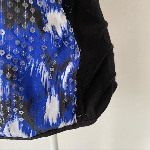 Vince Camuto Black Blue Sequin Tank SZ M - Picture 6 of 13